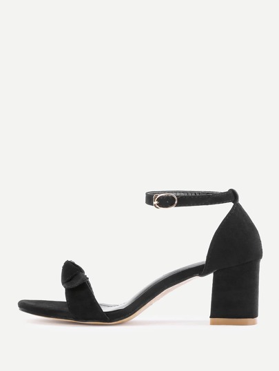 Sandales à talons hauts avec nœud papillon