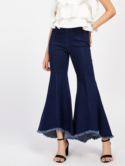 Raw Hem Bell-Bottoms Jeans