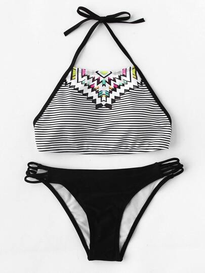 Set di bikini allacciato al collo