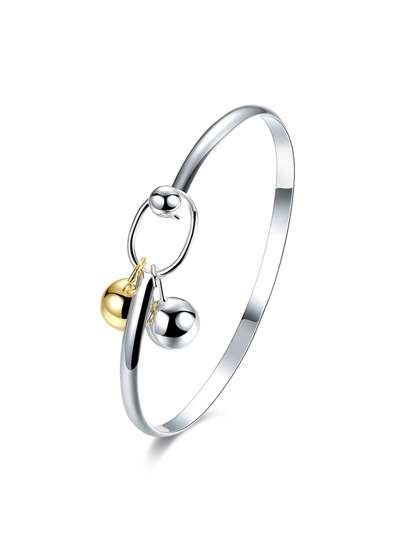Two Tone Bracelet With Ball Detail