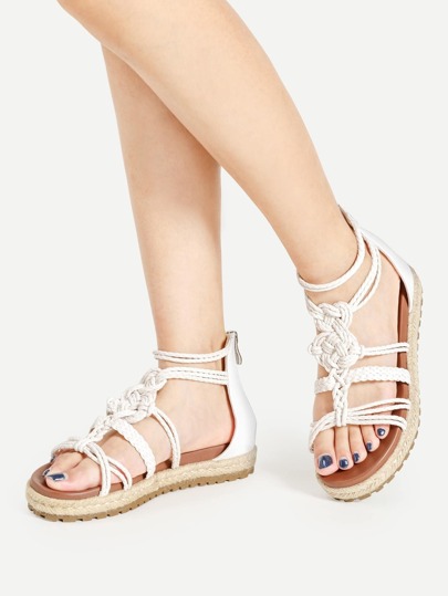 Strappy Woven Flatform Sandals