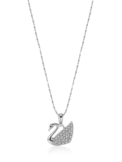 Collier pendentif en strass en forme de cygne
