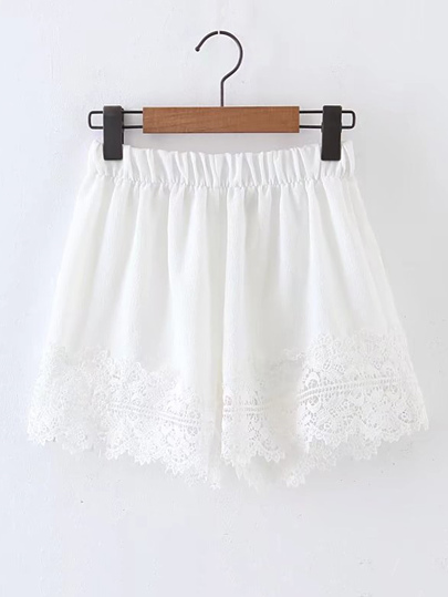 Shorts mit elastischer Taille und kontrastierenem Lesbie