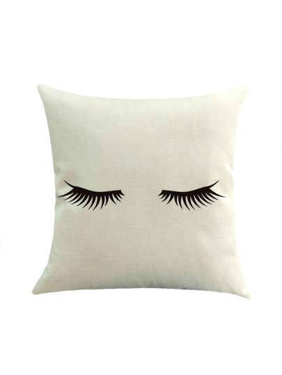 Eyelash Print Basic Pillowcase Cover