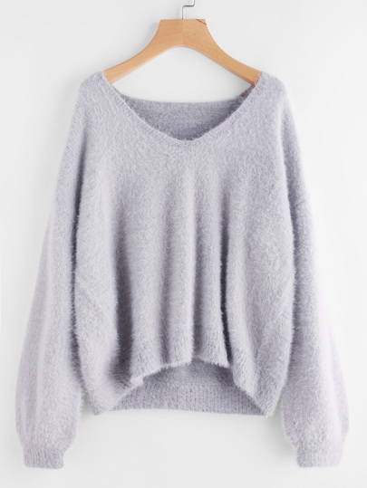 Puff Sleeve Fuzzy Jumper