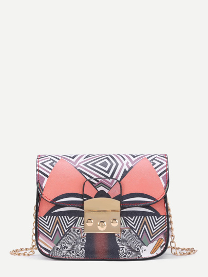 Bolso de pu con estampado geométrico