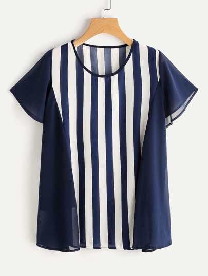 Blusa de gasa a rayas