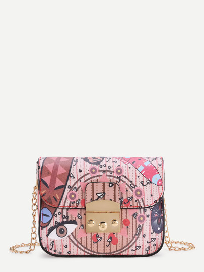 Bolso de pu con estampado