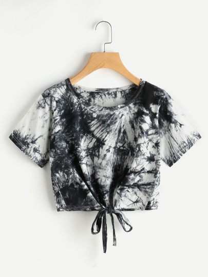 Tie Dye nodo anteriore Crop Tee