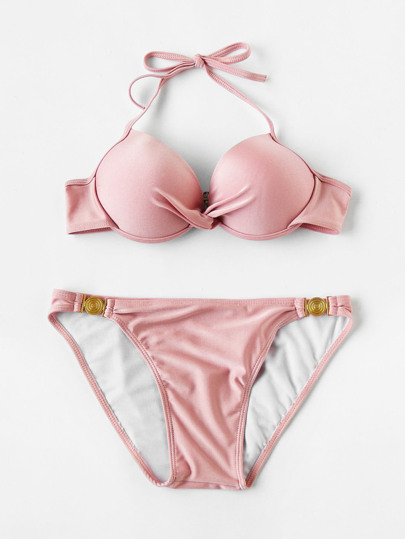 Set biquini con detalle de metal