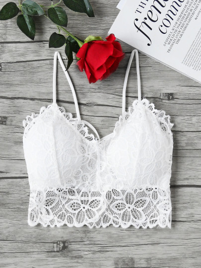 Strappy Detail Backless Lace Bralet