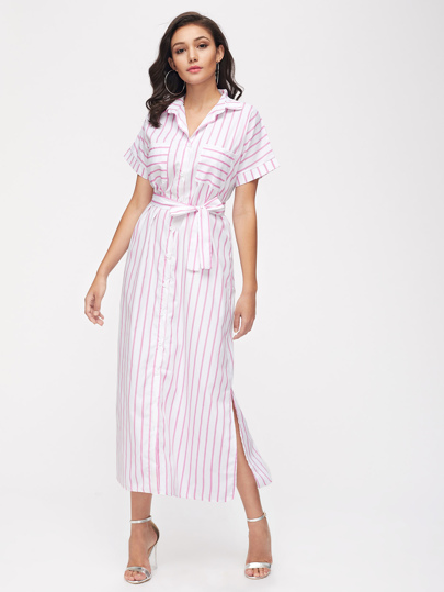 Vestito lungo camicetta a strisce
