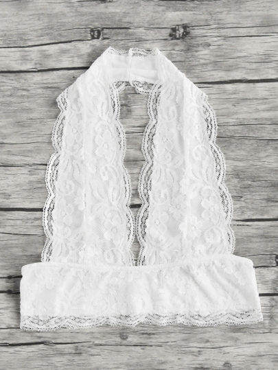 Soutien-gorge ras de cou en dentelle