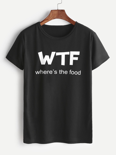 shirt décontracté avec la lettre d\'impression - noir
