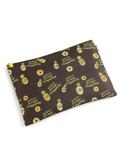 Pochette con stampa di ananas