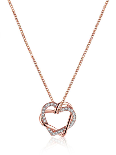 Collier en strass en forme du cœur