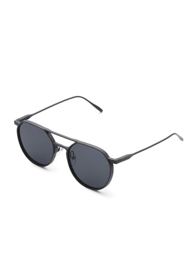 Lunettes de soleil lentille plat à deux ponts