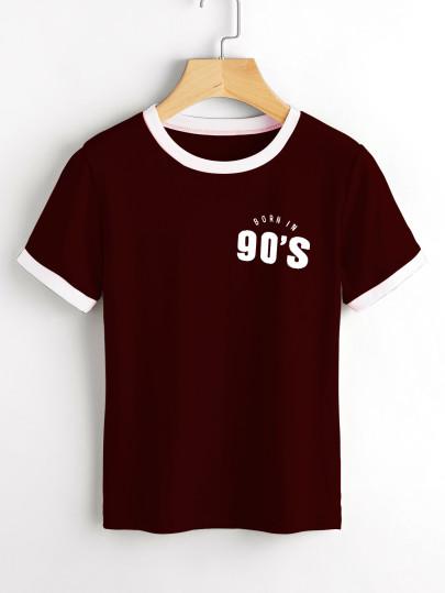 Camiseta simple con letras
