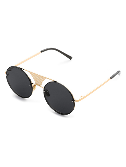 Double Bridge Rimless Round Sunglasses
