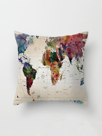 Map Print Pillowcase Cover