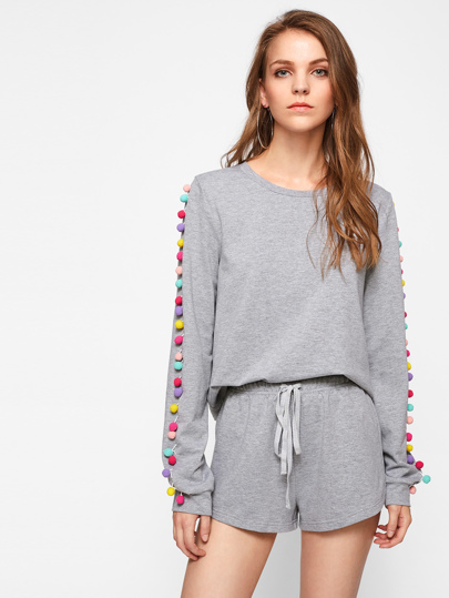 Sweat-shirt avec des pompons versicolore &Shorts