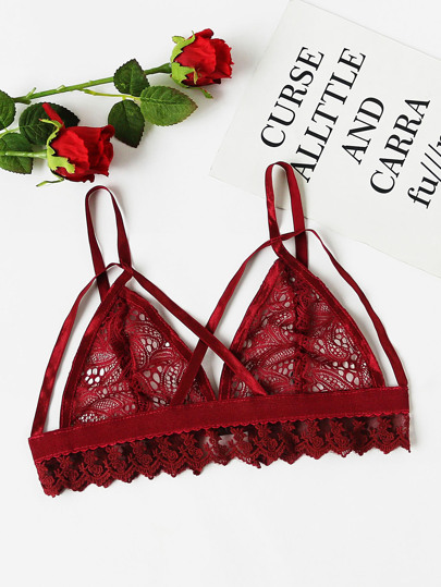 Soutien-gorge creux à bretelle en dentelle