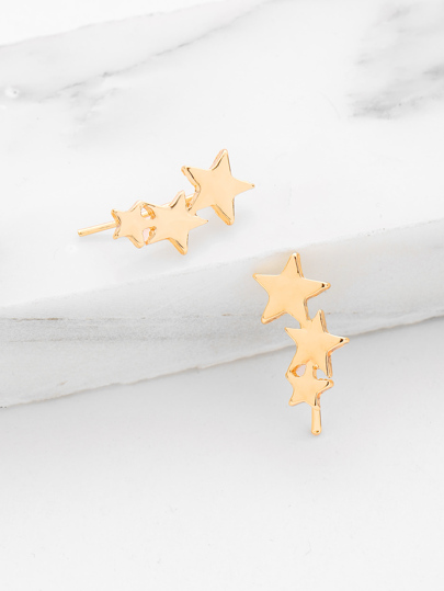 Boucles d\'oreille mignonnes avec étoiles métalliques