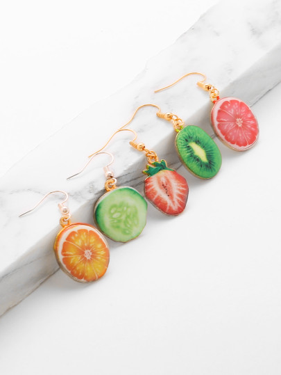 Fruit Shaped Cute Earring Set