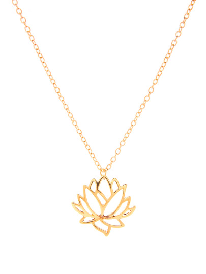 Collier de chaîne creux en forme de lotus
