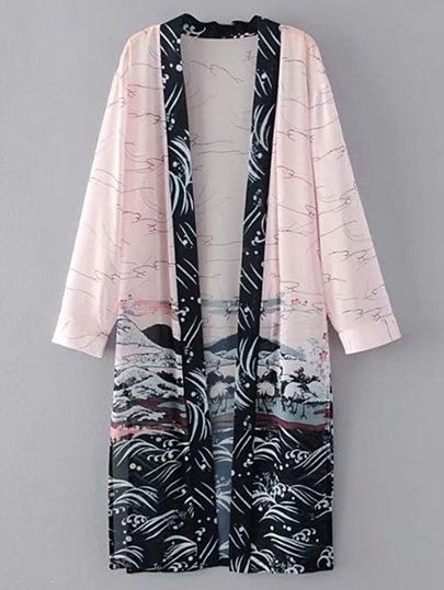 Kimono fendu ouvert avant
