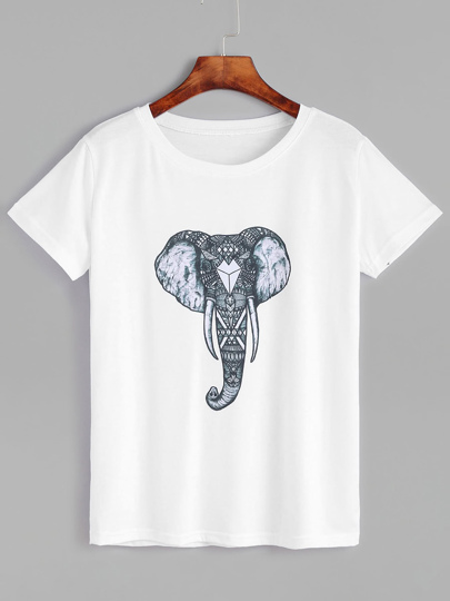Elephant Print T-shirt