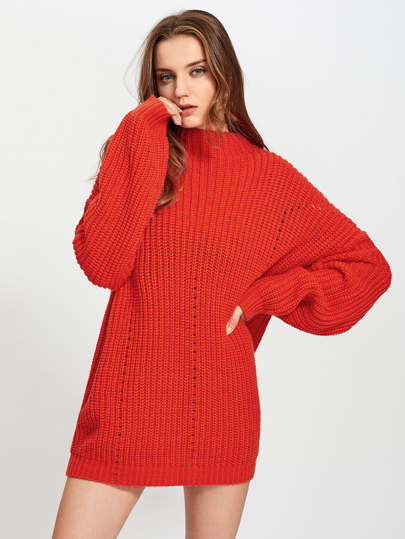 Exaggerate Long Sleeve Eyelet Detail Jumper