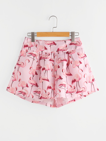 Pantaloncini con stampa di fenicottero