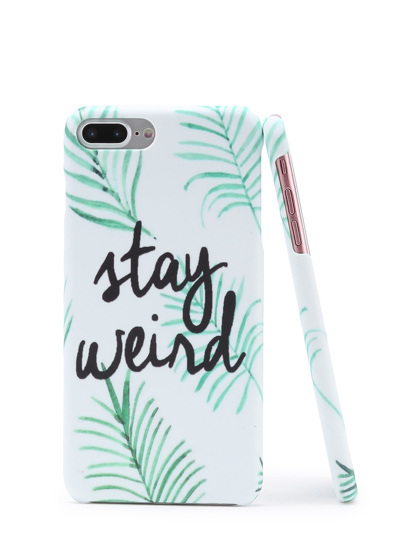 Leaf And Letter Print iPhone Case