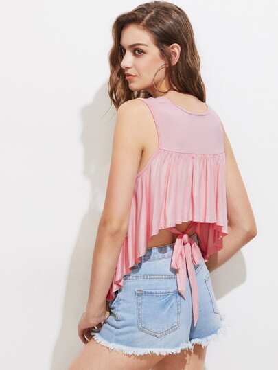 T-shirt asimmetrico con volant