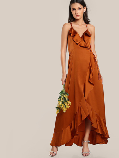 Self Tie Wrap Maxi Cami Dress