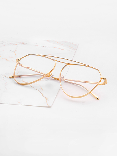 Gafas de lente tansparente con doble barra en el superior