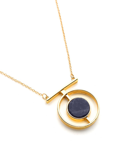 Contrast Geometric Pendant Chain Necklace