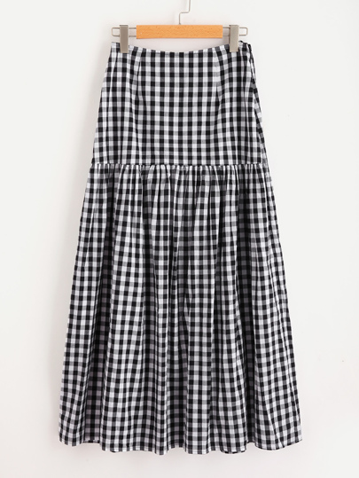 Drop Waist Gingham Skirt