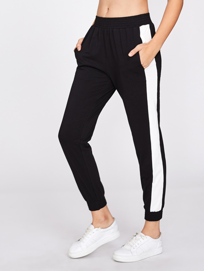 Sweat-pantalons contrasté