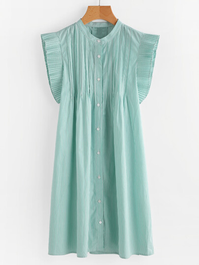 Kleid mit Streifen und Falten