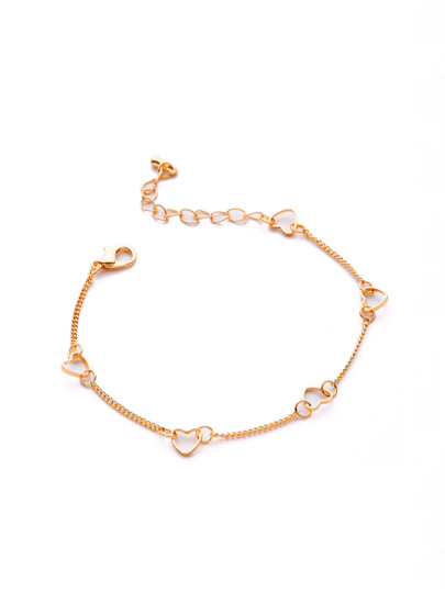 Metal Heart Design Chain Bracelet