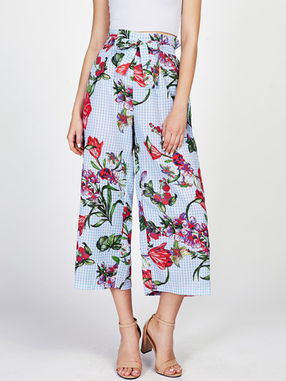 Pantalones con estampado y cordón