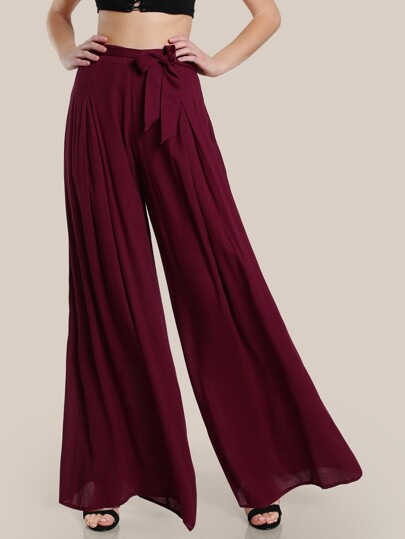 Pantalones con cordón con pernera ancha