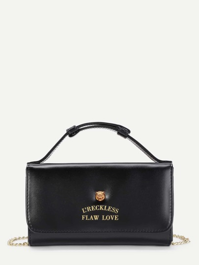 Metal Animal Detail PU Cross Body Bag
