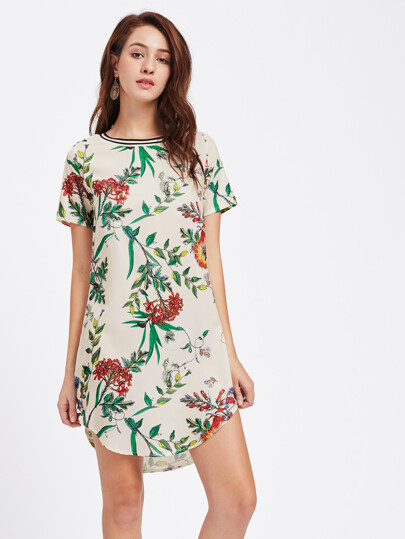 Vestido de rayas con ribete irregular