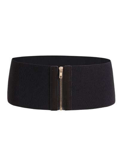 Zipper Up Elastic Waist Belt