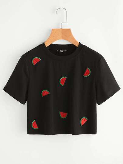 Camiseta corta con parche