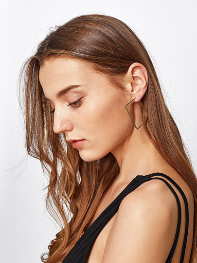 Boucles d\'oreille géométrique métallique minimaliste