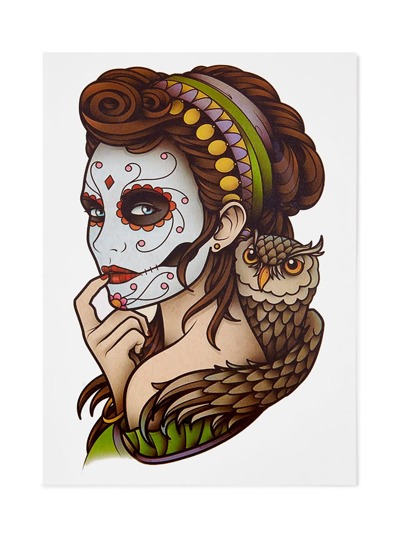 Pretty Girl Pattern Tattoo Sticker